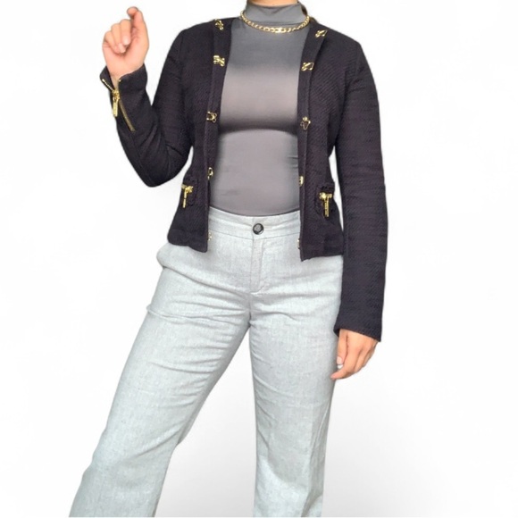 Michael Kors Blue Marine Blazer with Tailored Silhouette and Embellishments. - Picture 14 of 14